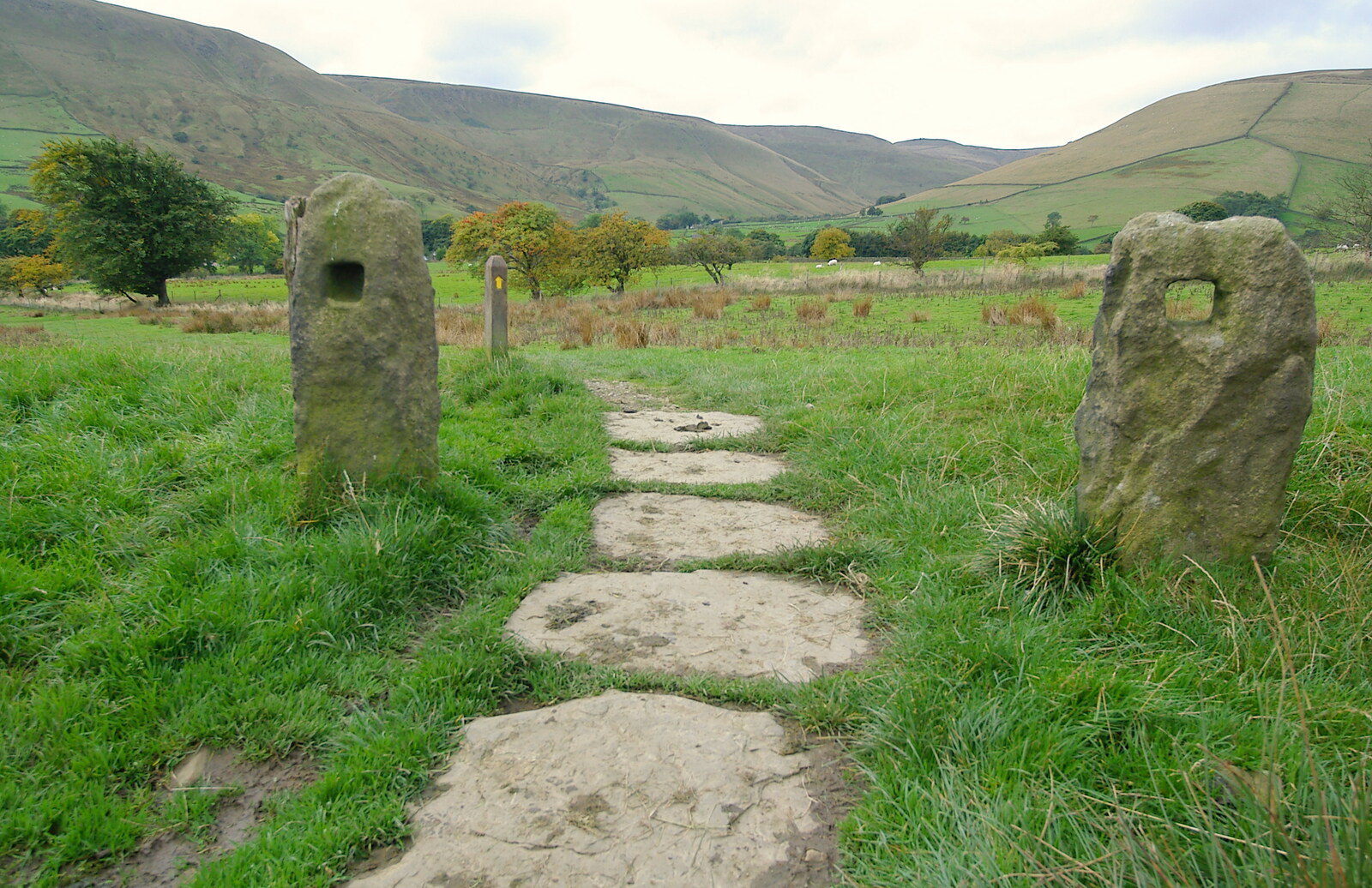 The Pennine Way: Lost on Kinder Scout, Derbyshire - 9th October 2005: Standing stones