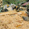 The Pennine Way: Lost on Kinder Scout, Derbyshire - 9th October 2005, Pile of wood-chips