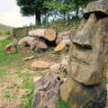 The Pennine Way: Lost on Kinder Scout, Derbyshire - 9th October 2005, A wooden head, like the Moai of Easter Island, watches