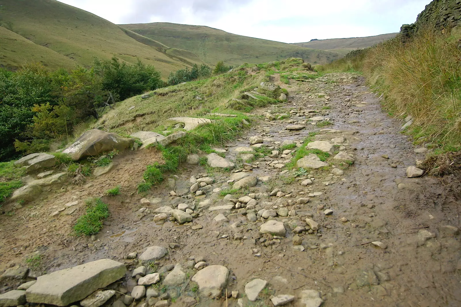 A rough path, from The Pennine Way: Lost on Kinder Scout, Derbyshire - 9th October 2005