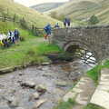 The Pennine Way: Lost on Kinder Scout, Derbyshire - 9th October 2005, Walkers mill around at the foot of Jacob's Ladder