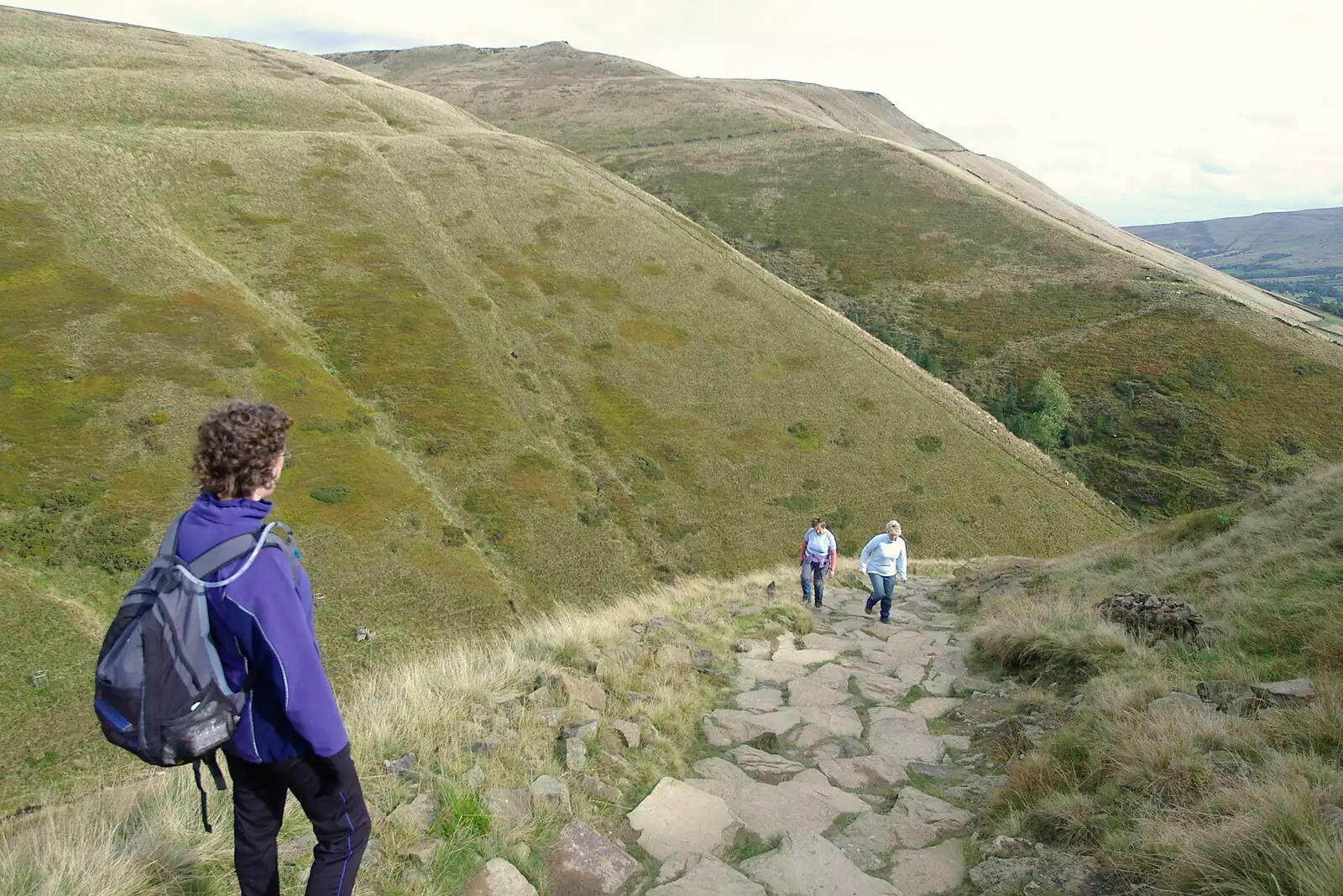 More walkers in the hills, from The Pennine Way: Lost on Kinder Scout, Derbyshire - 9th October 2005