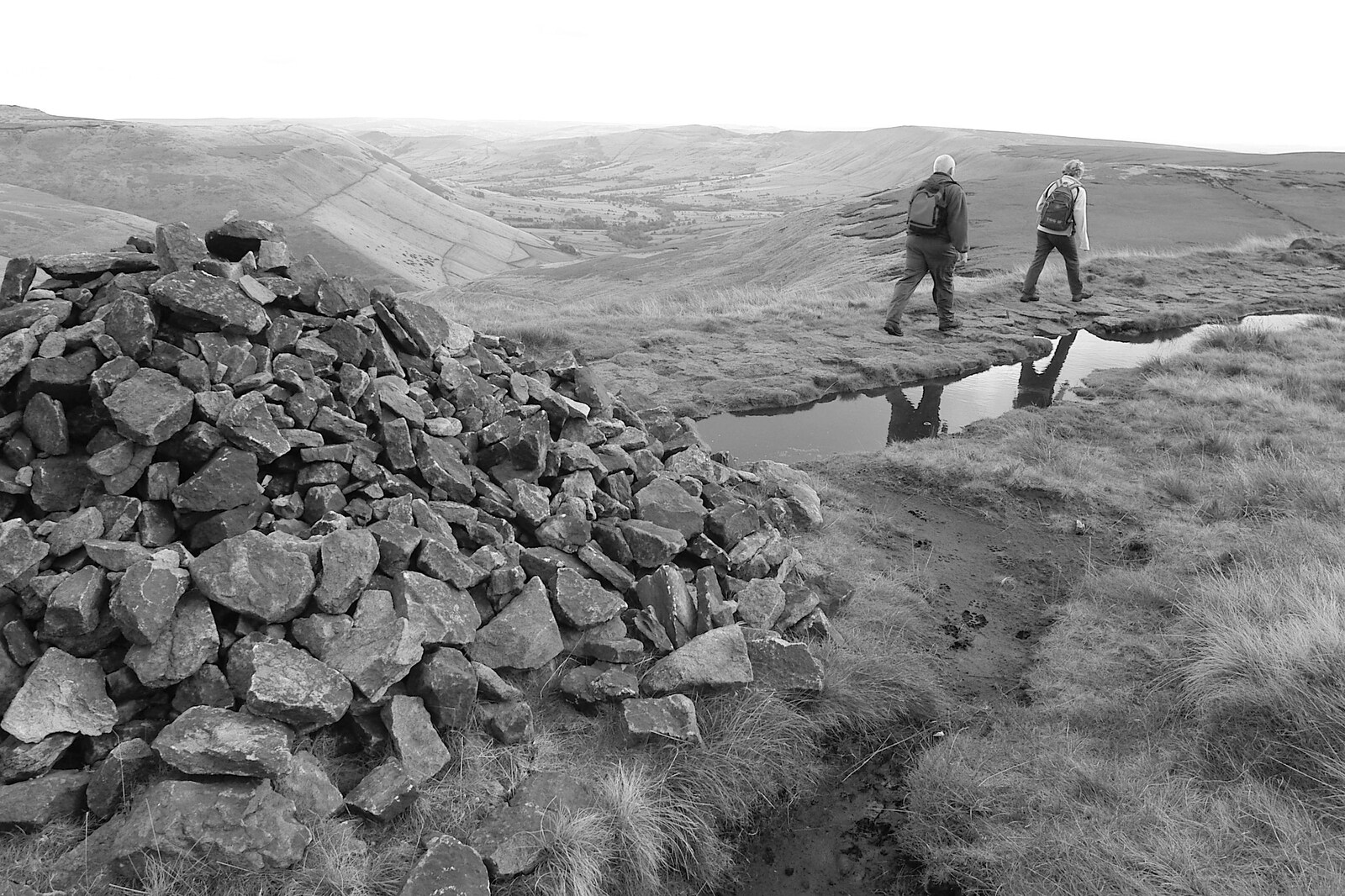 The Pennine Way: Lost on Kinder Scout, Derbyshire - 9th October 2005: A pile of stones near Kinder Low