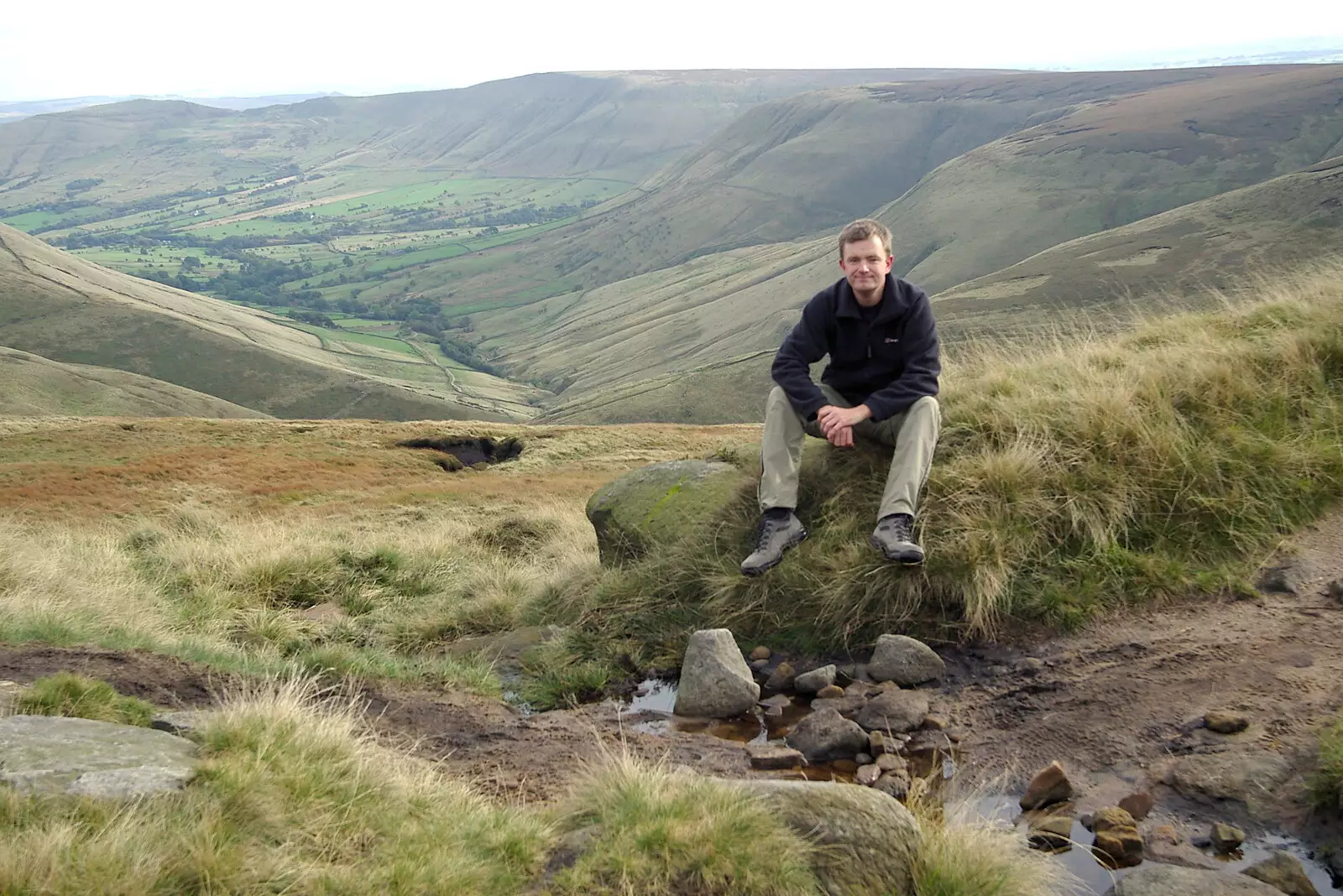 Self-timer photo, from The Pennine Way: Lost on Kinder Scout, Derbyshire - 9th October 2005