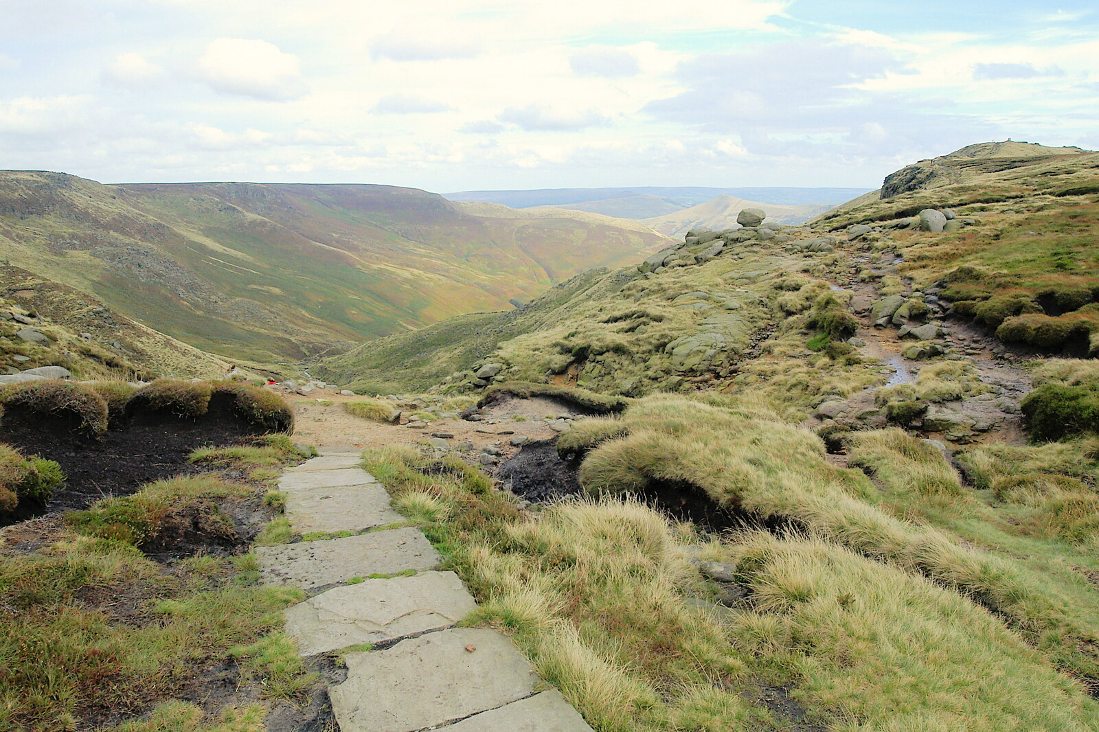 A flag-stone path from The Pennine Way: Lost on Kinder Scout, Derbyshire - 9th October 2005