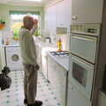 The Old Chap scratches his head in the kitchen, A Trip Around Macclesfield and Sandbach, Cheshire - 10th September 2005