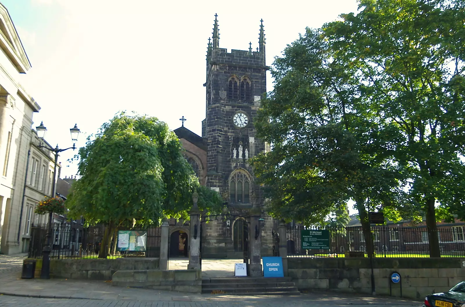 St. Michael's church, black from mill soot, from A Trip Around Macclesfield and Sandbach, Cheshire - 10th September 2005