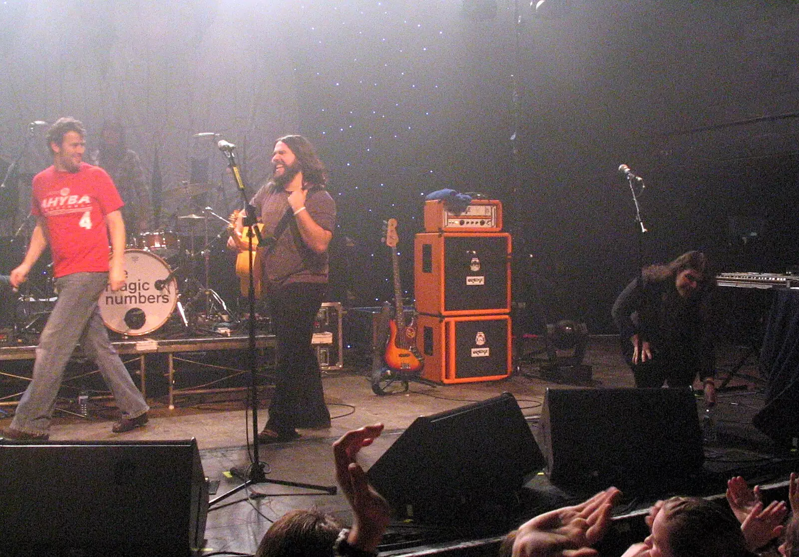 On stage in the Lower Common Room, from The Magic Numbers and Scenes of Diss, Norfolk - 15th October 2005