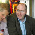 Russell chats to Tim, Andrew Leaves Qualcomm, Cambridge - 18th October 2005
