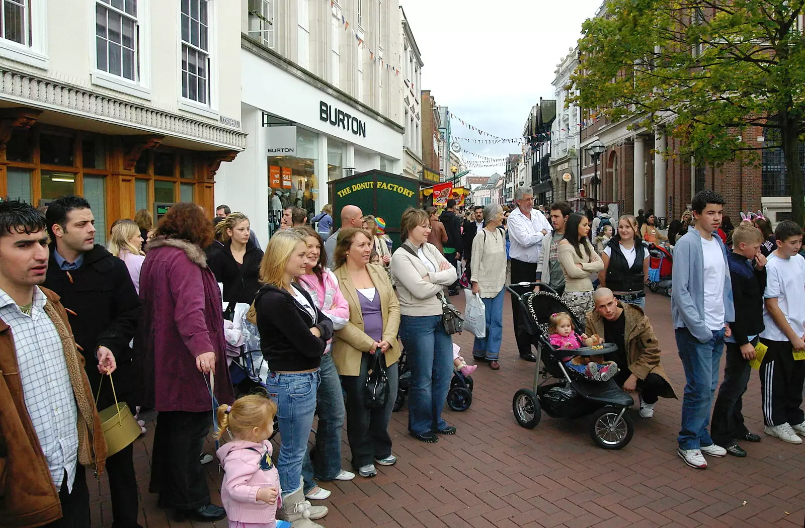 Crowds outside Burton in Ipswich, from Suffolk County Council Dereliction, and Cotton Flamenco, Suffolk - 22nd October 2005