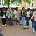 The choir outside the Cornhall in Ipswich, Suffolk County Council Dereliction, and Cotton Flamenco, Suffolk - 22nd October 2005