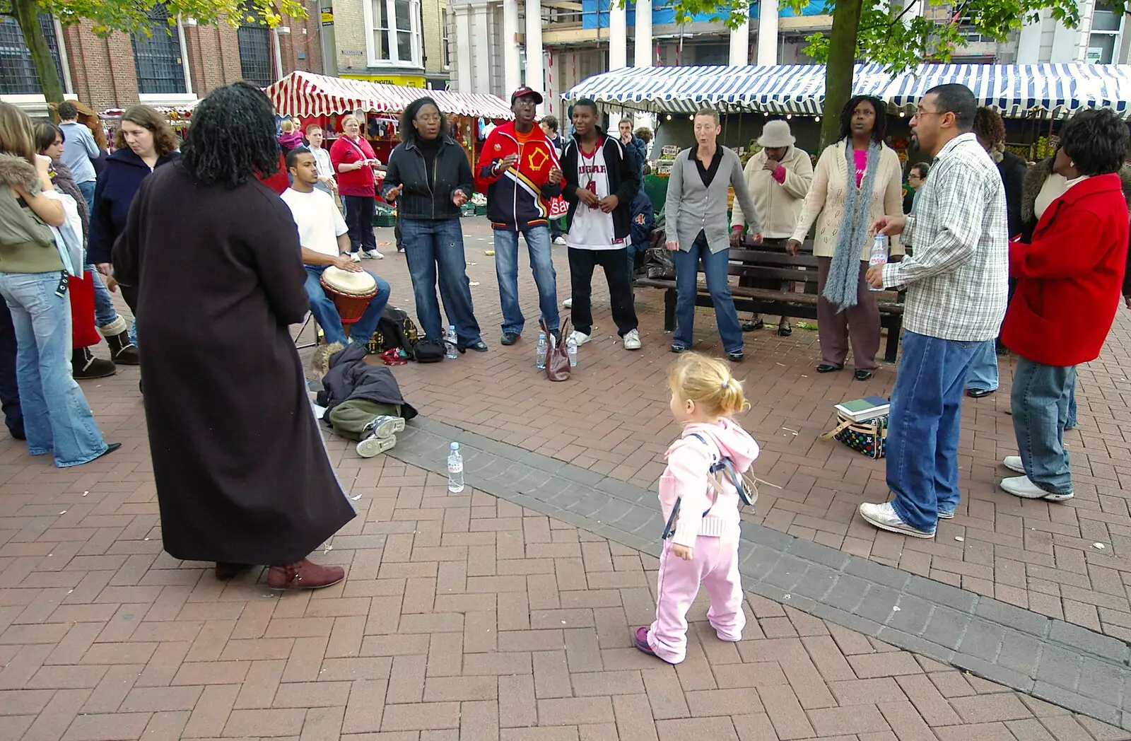 A small child joins in, from Suffolk County Council Dereliction, and Cotton Flamenco, Suffolk - 22nd October 2005