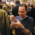 The 28th Norwich Beer Festival, St. Andrew's Hall, Norwich - 26th October 2005, Russell tries to scratch off the Norwich-related quote from his glass