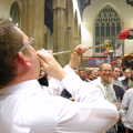 The post-horn guy heads off into the crowds, The 28th Norwich Beer Festival, St. Andrew's Hall, Norwich - 26th October 2005