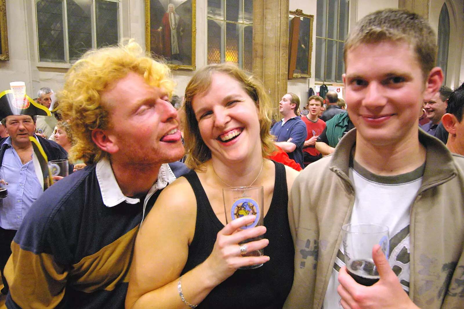 Wavy licks Sarah's ear, from The 28th Norwich Beer Festival, St. Andrew's Hall, Norwich - 26th October 2005