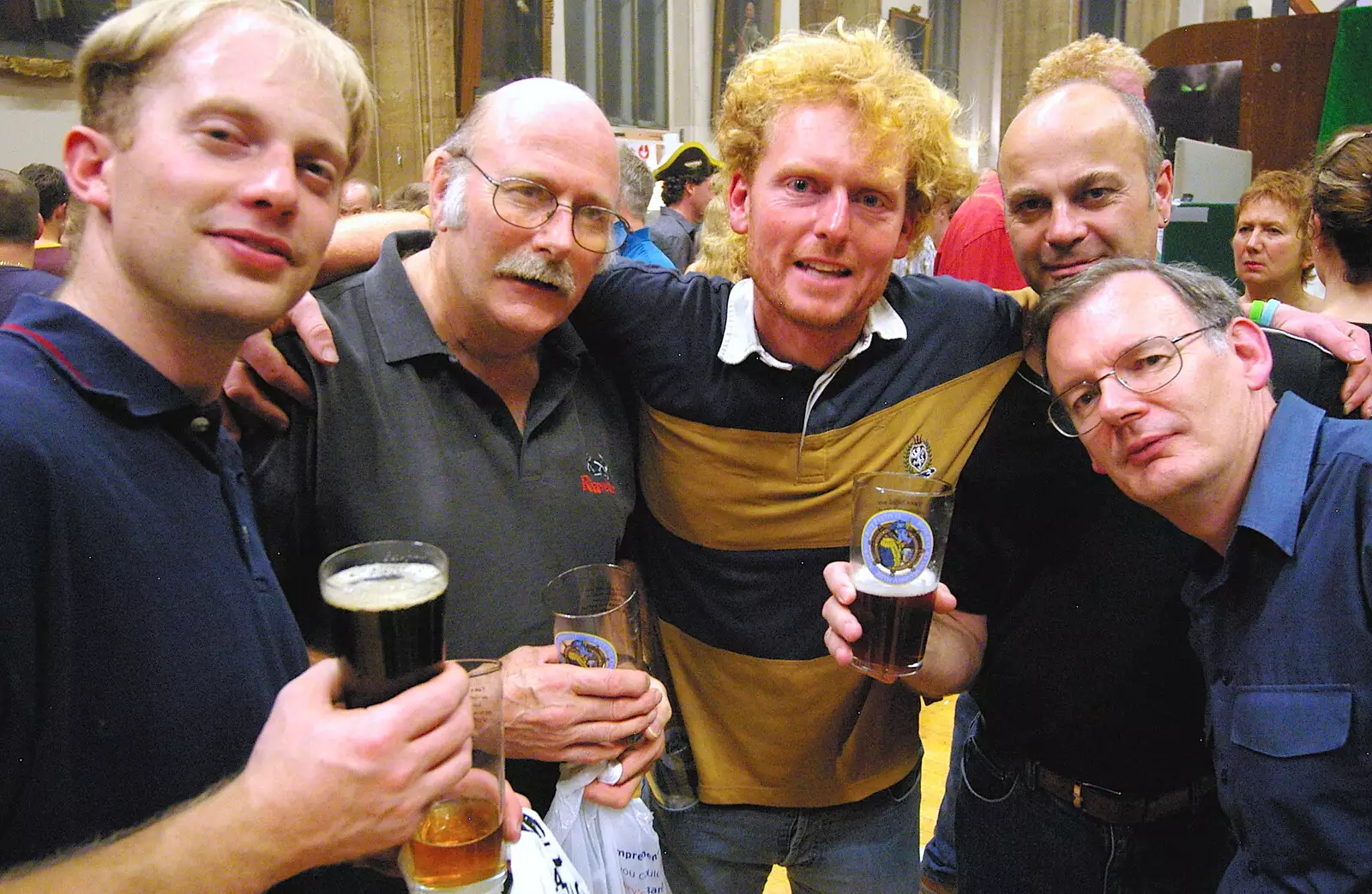 Paul, Bindery Dave, Wavy, Twiglet Carl and Ping-Pong Peter, from The 28th Norwich Beer Festival, St. Andrew's Hall, Norwich - 26th October 2005