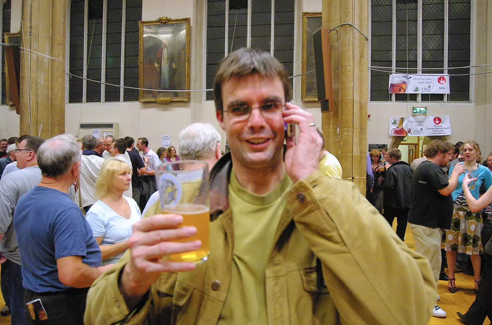 Parrott (40) phones his mum for a lift, from The 28th Norwich Beer Festival, St. Andrew's Hall, Norwich - 26th October 2005