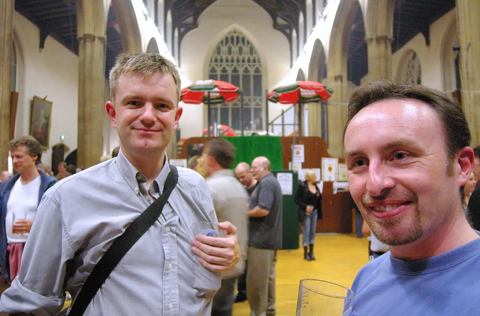 Nosher (with beer-holster shirt) and Dave L, from The 28th Norwich Beer Festival, St. Andrew's Hall, Norwich - 26th October 2005