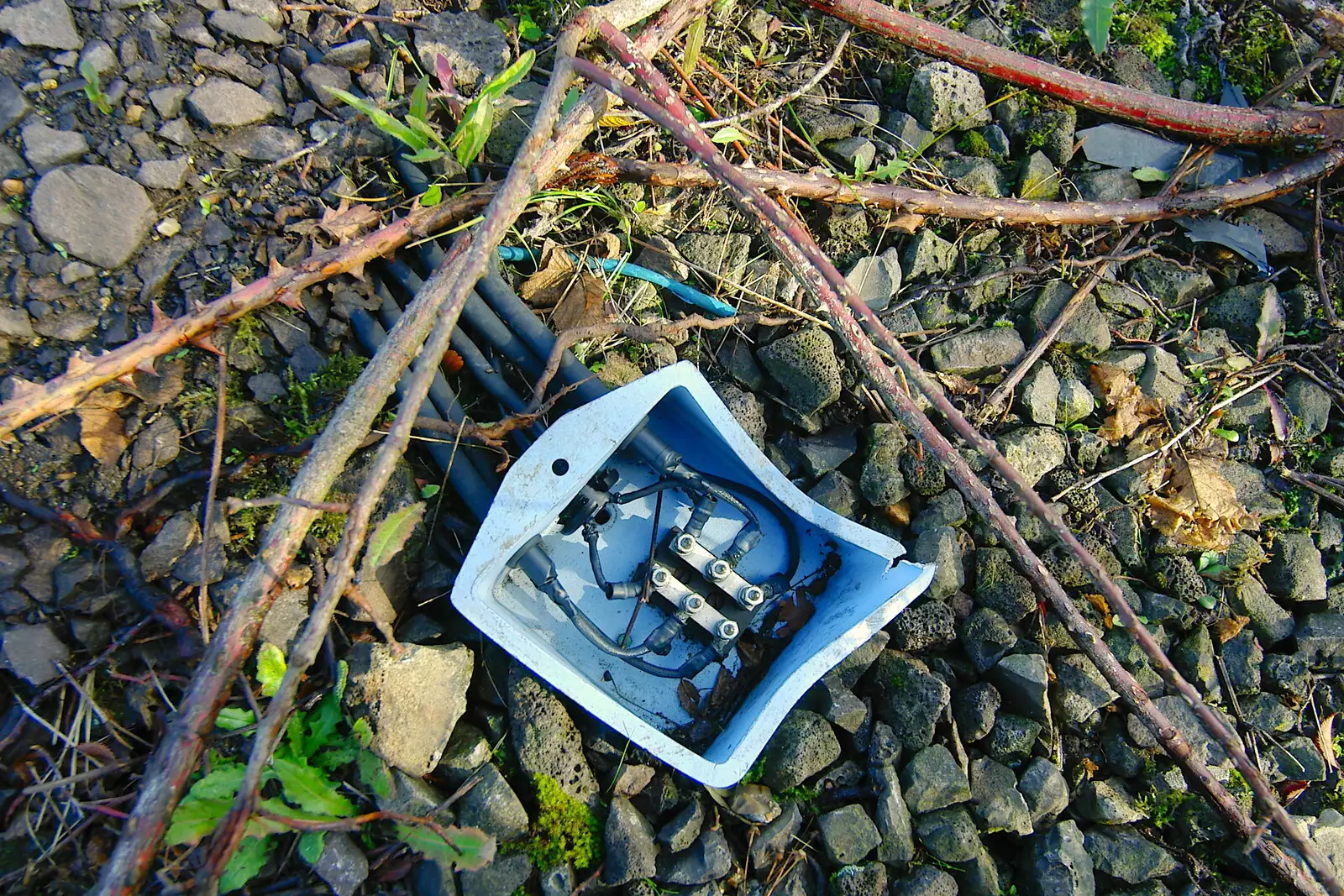 Some broken electrical thing, from Disused Cambridge Railway, Milton Road, Cambridge - 28th October 2005