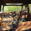 Inside the torched Austin Maestro, Disused Cambridge Railway, Milton Road, Cambridge - 28th October 2005