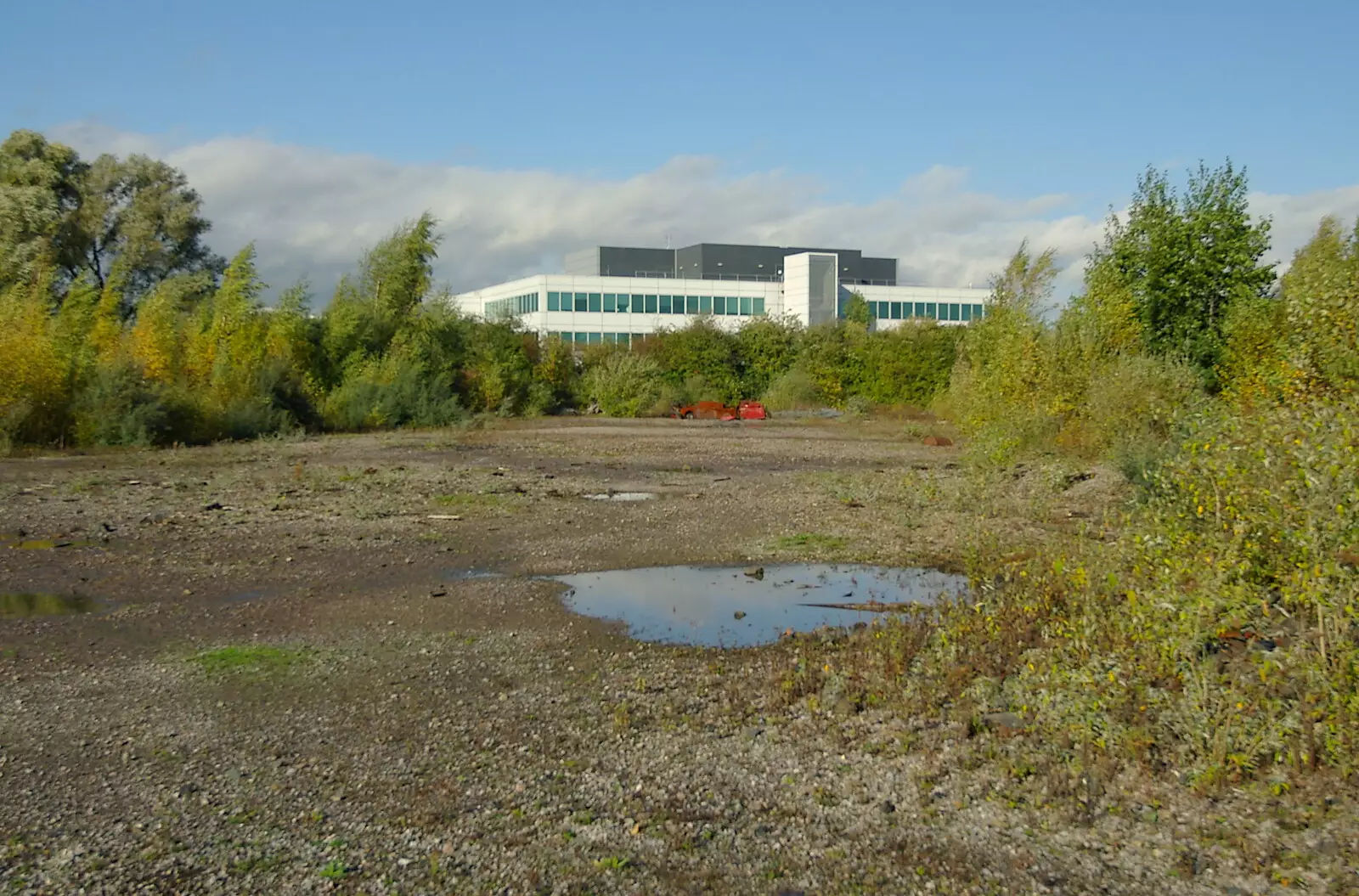 The back of the Business Park, from Disused Cambridge Railway, Milton Road, Cambridge - 28th October 2005