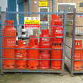 Disused Cambridge Railway, Milton Road, Cambridge - 28th October 2005, Bottles of gas in a cage on an industrial estate. Mundane, but colourful