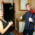 Jen's Hallowe'en Party and Sazzle's Leaving Do, Mission Road, Diss - 28th October 2005, Mikey-P gets his trident out