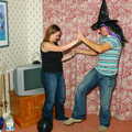 Jen's Hallowe'en Party and Sazzle's Leaving Do, Mission Road, Diss - 28th October 2005, Simon's got a witche's hat on
