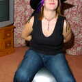 Jen's Hallowe'en Party and Sazzle's Leaving Do, Mission Road, Diss - 28th October 2005, Jen with a witch's hat