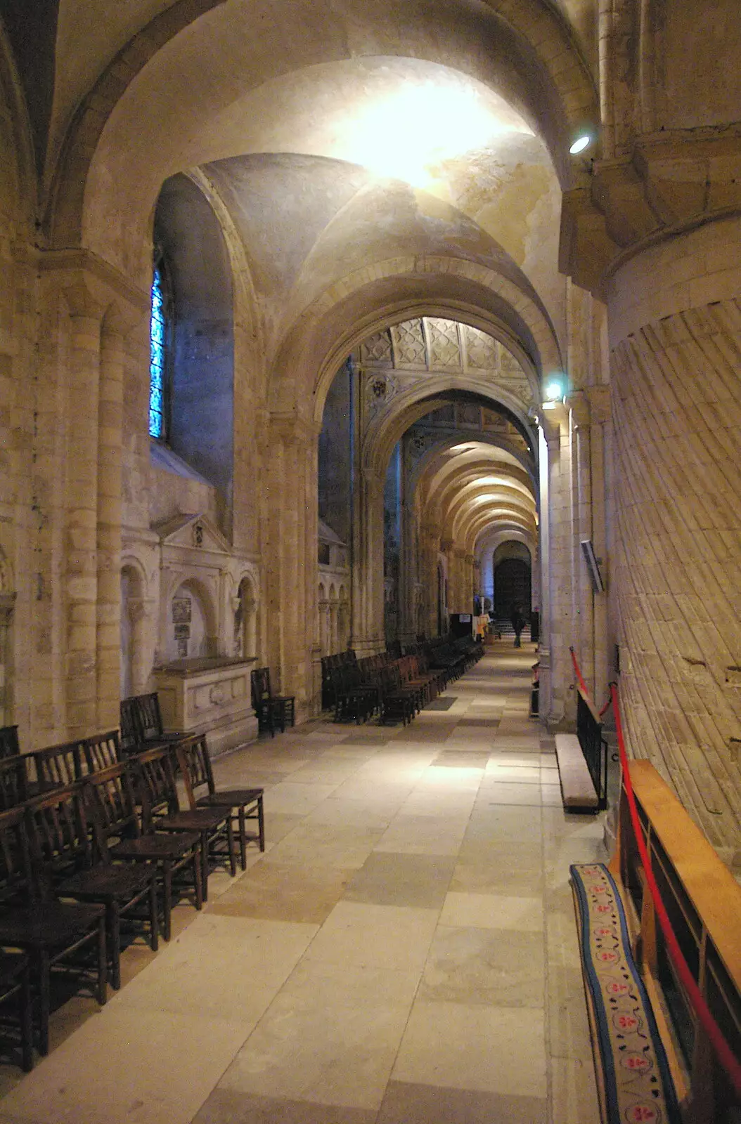 Distinctive spiralled columns on the right, from CISU Networks and Autumn Leaves at Norwich Cathedral, Eye and Norwich - 29th October 2005