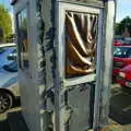 The melted door of the attendant's cubicle, Burnt-out Recycling Bins and Fireworks from a Distance, Diss, Norfolk - 4th November 2005