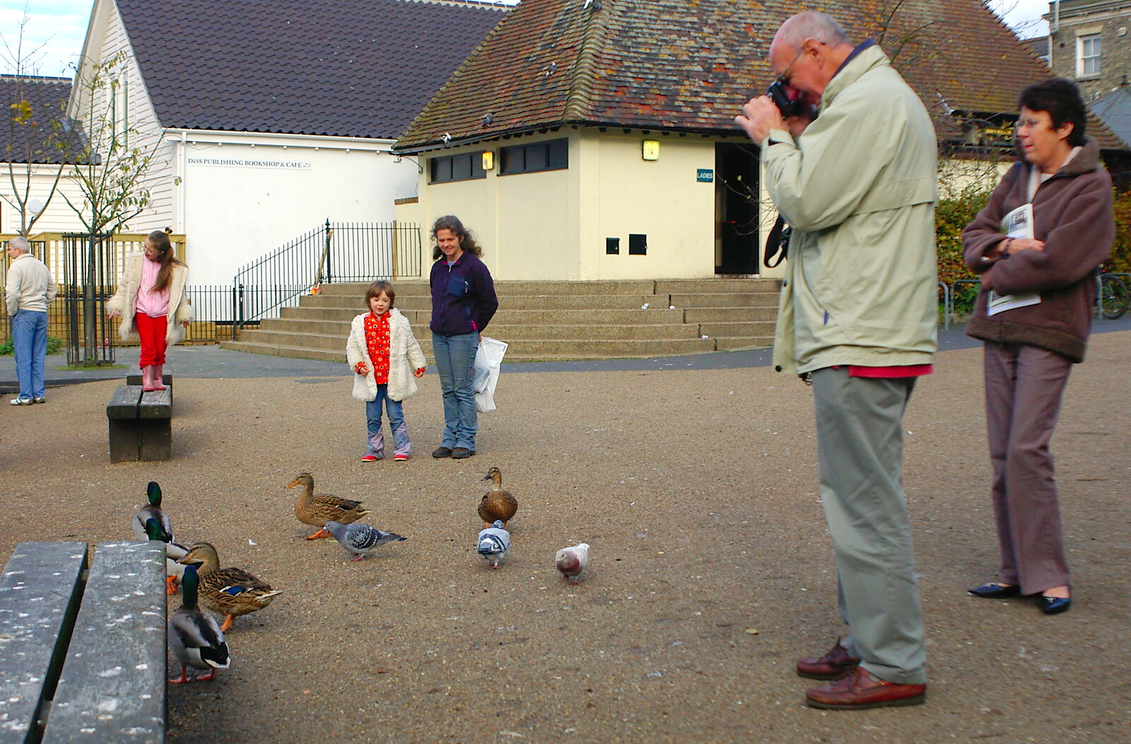 Photographing the ducks from Burnt-out Recycling Bins and Fireworks from a Distance, Diss, Norfolk - 4th November 2005