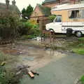 A table in the rain, and a camper van, Mother, Mike and the Stiffkey Light Shop, Cley and Holkham - 6th November 2005