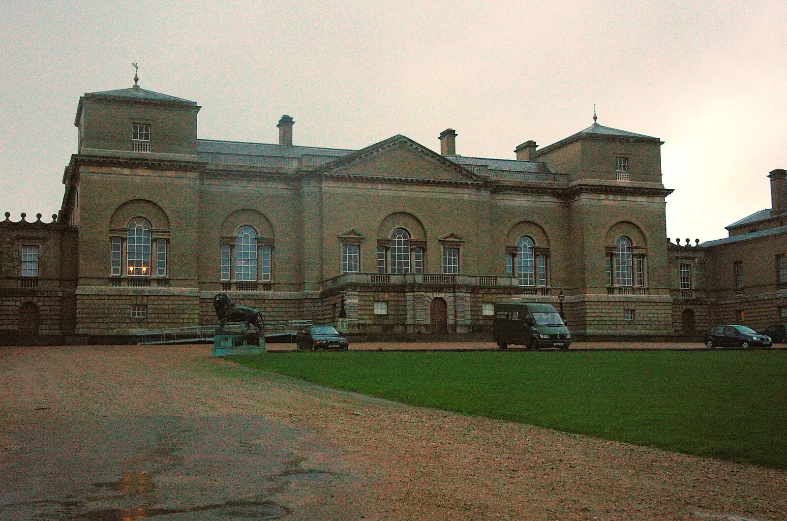 Holkham Hall in the gloom, from Mother, Mike and the Stiffkey Light Shop, Cley and Holkham - 6th November 2005