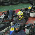 Isobel looks terrified, Qualcomm goes Karting in Caxton, Cambridgeshire - 7th November 2005