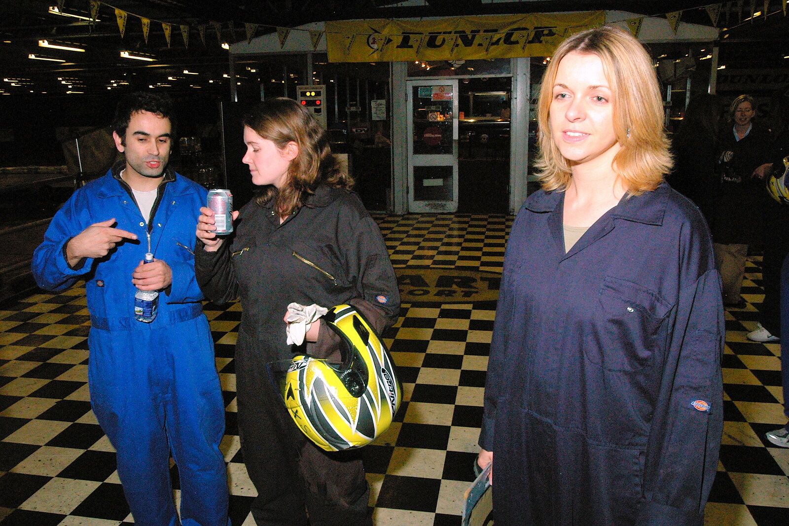 Janet looks wistful from Qualcomm goes Karting in Caxton, Cambridgeshire - 7th November 2005