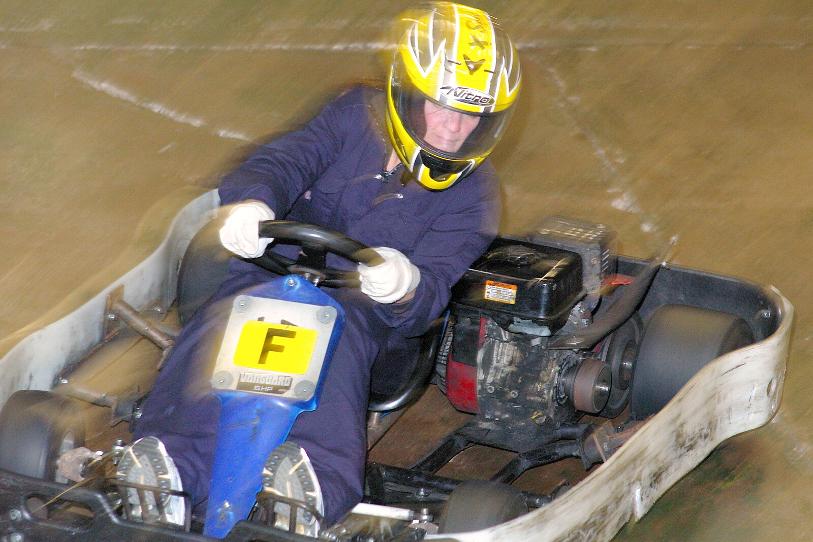 Tim makes a turn from Qualcomm goes Karting in Caxton, Cambridgeshire - 7th November 2005