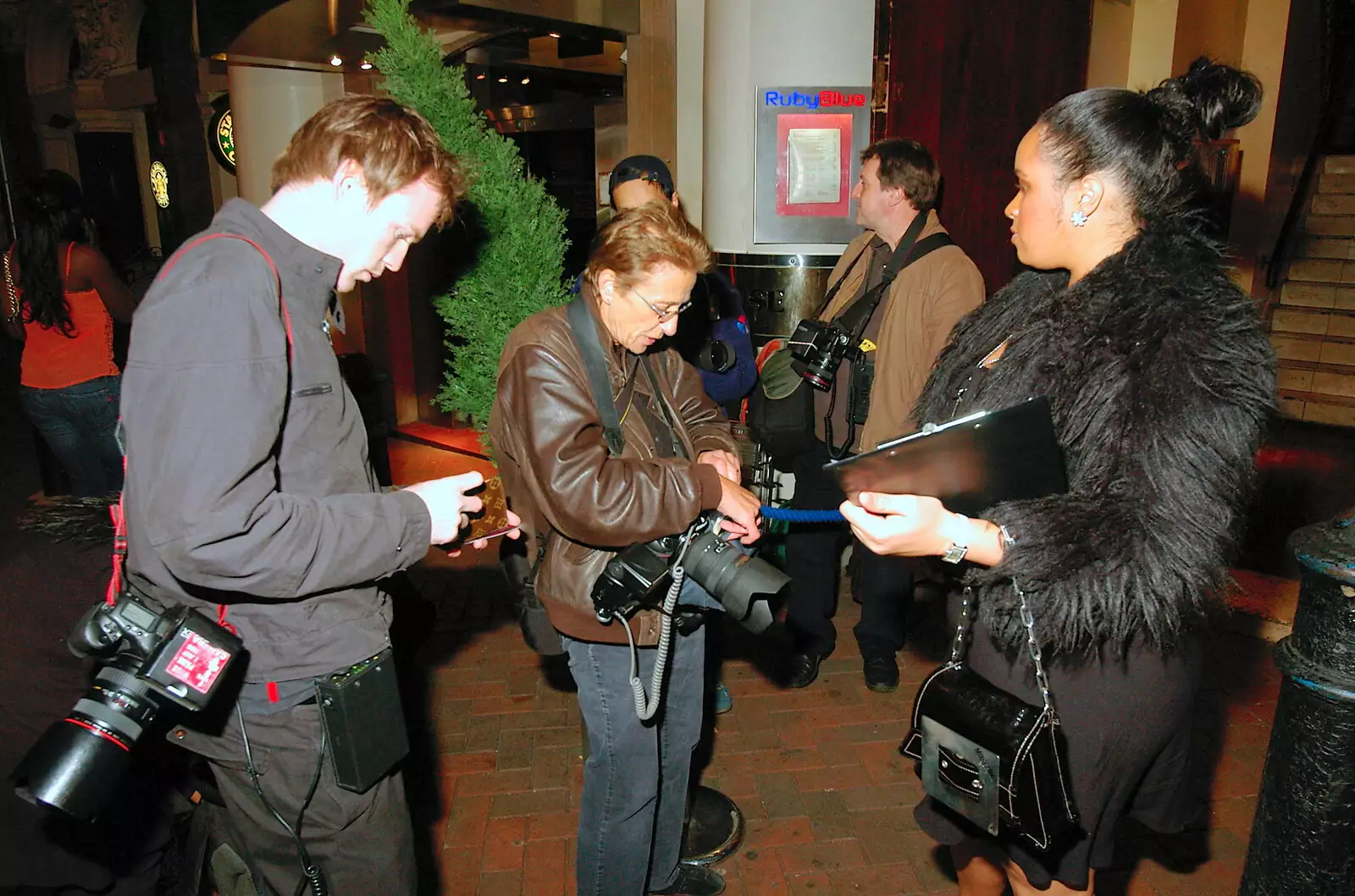 The early photographers mill around, from Celebrity Snappers: Becoming a Papparazzo, Leicester Square, London - 9th November 2005