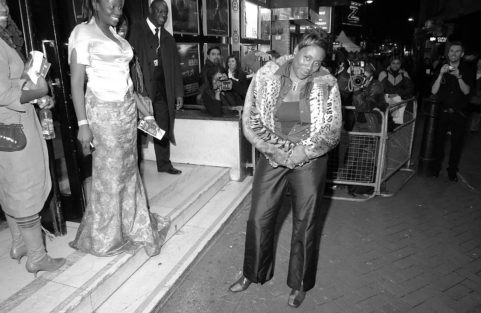 Gina Yashere looks bashful, from Celebrity Snappers: Becoming a Papparazzo, Leicester Square, London - 9th November 2005