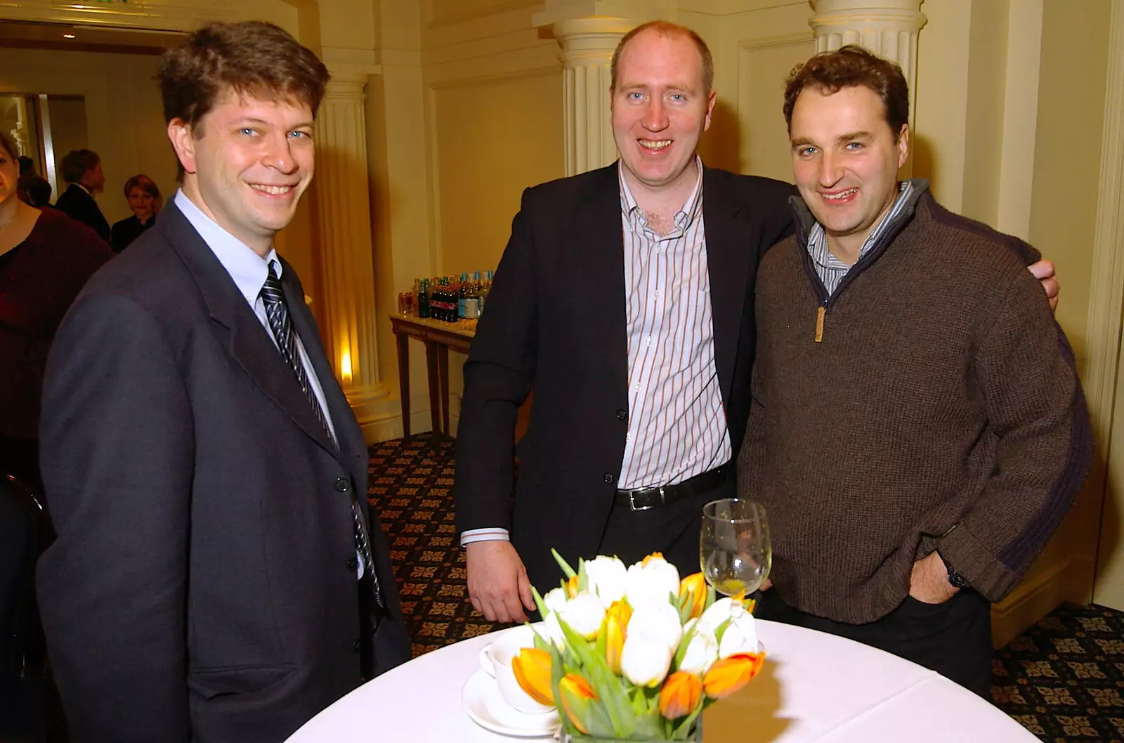 Angelo, Russell and Dan, from Qualcomm Europe All-Hands at the Berkeley Hotel, London - 9th November 2005