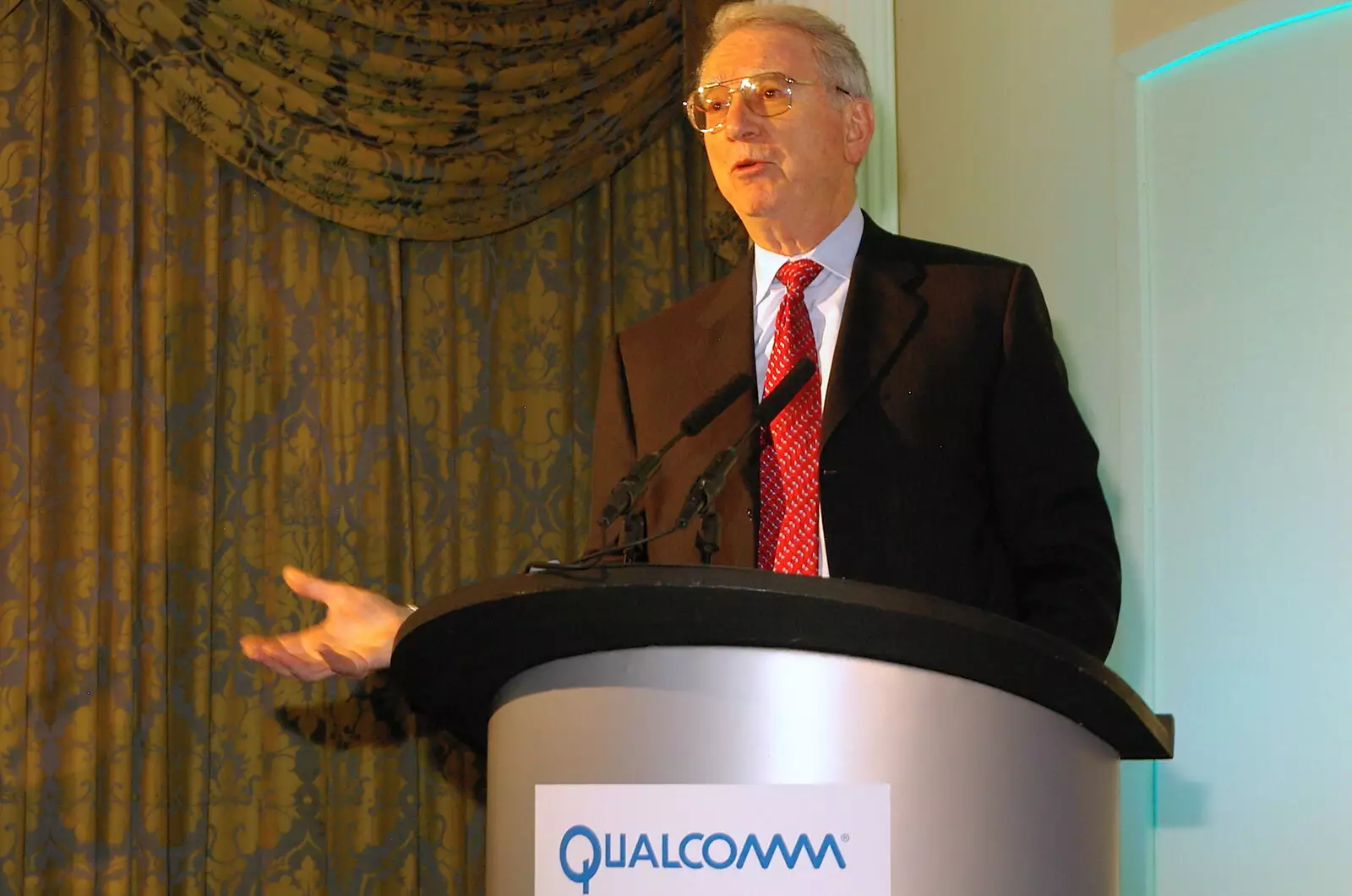 Retired CEO Dr. Irwin Jacobs, from Qualcomm Europe All-Hands at the Berkeley Hotel, London - 9th November 2005