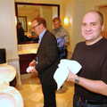 Julian, Dave B and Francis in the hotel's bog, Qualcomm Europe All-Hands at the Berkeley Hotel, London - 9th November 2005