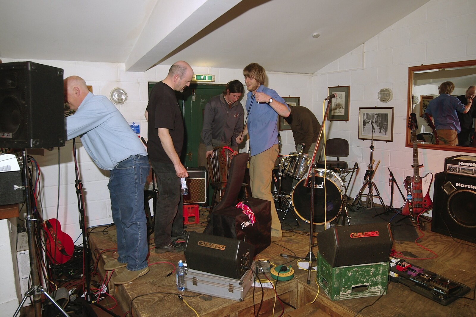 Packing up after the gig from The Destruction of Padley's, and Alex Hill at the Barrel, Diss and Banham - 12th November 2005
