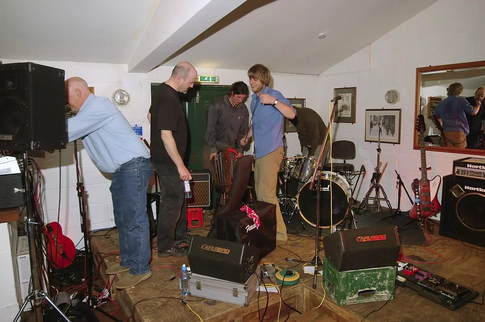 Packing up after the gig, from The Destruction of Padley's, and Alex Hill at the Barrel, Diss and Banham - 12th November 2005