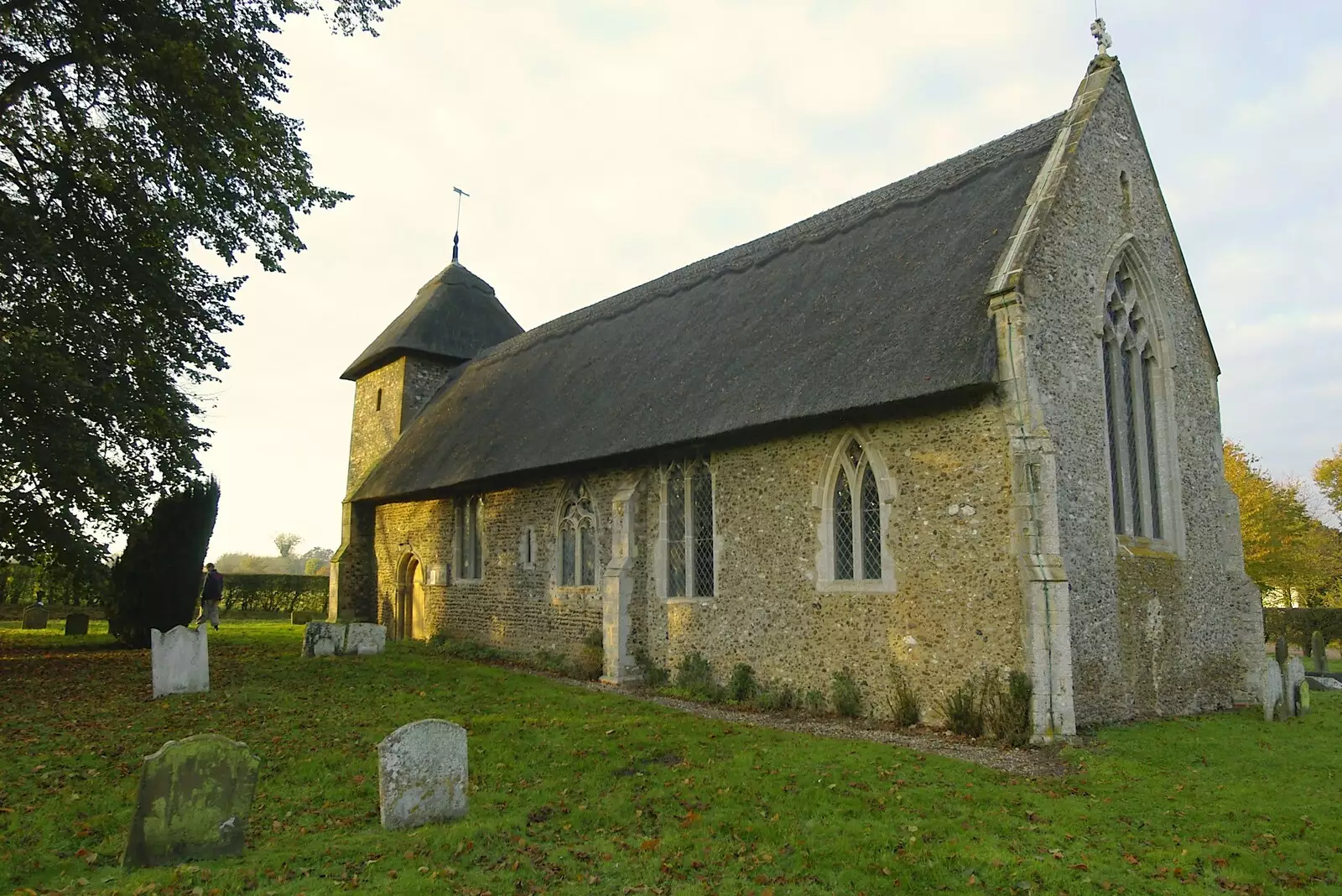 The cute thatched church of St. Mary's, from Thornham Walled Garden, and Bob Last Leaves the Lab, Cambridge - 20th November 2005