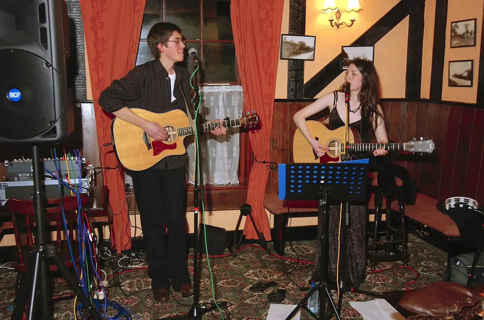 Sam and Daisy during their first set, from Most Haunted, and Music at Bar 13 and the Cherry Tree, Mellis - 26th November 2005