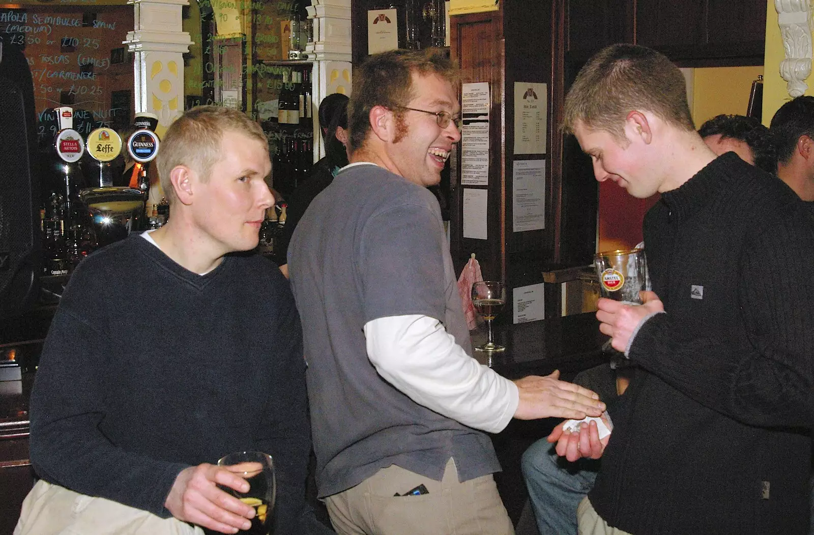 Marc finds something amusing, from Most Haunted, and Music at Bar 13 and the Cherry Tree, Mellis - 26th November 2005