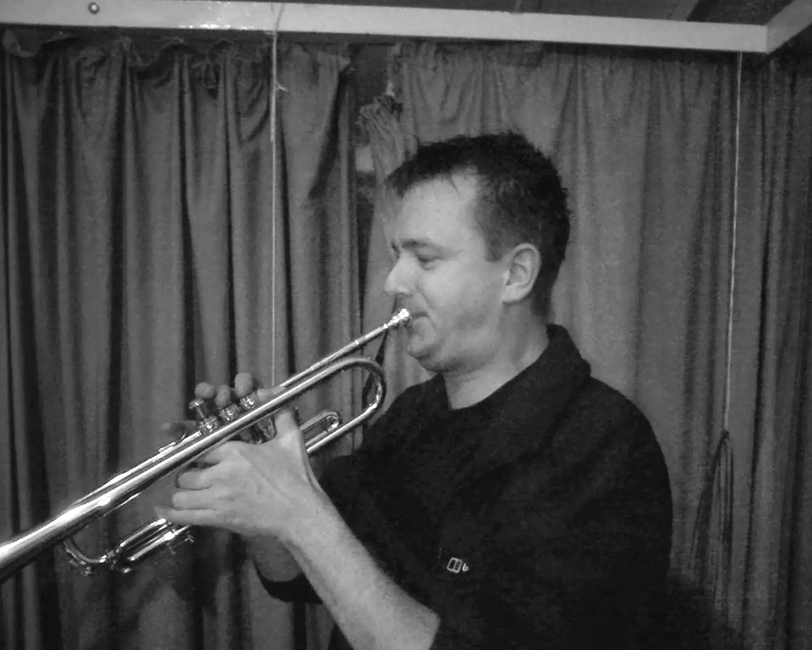 Nosher on trumpet, from The BBs' Rock'n'Roll Life, Kenninghall, Norfolk - 2nd December 2005