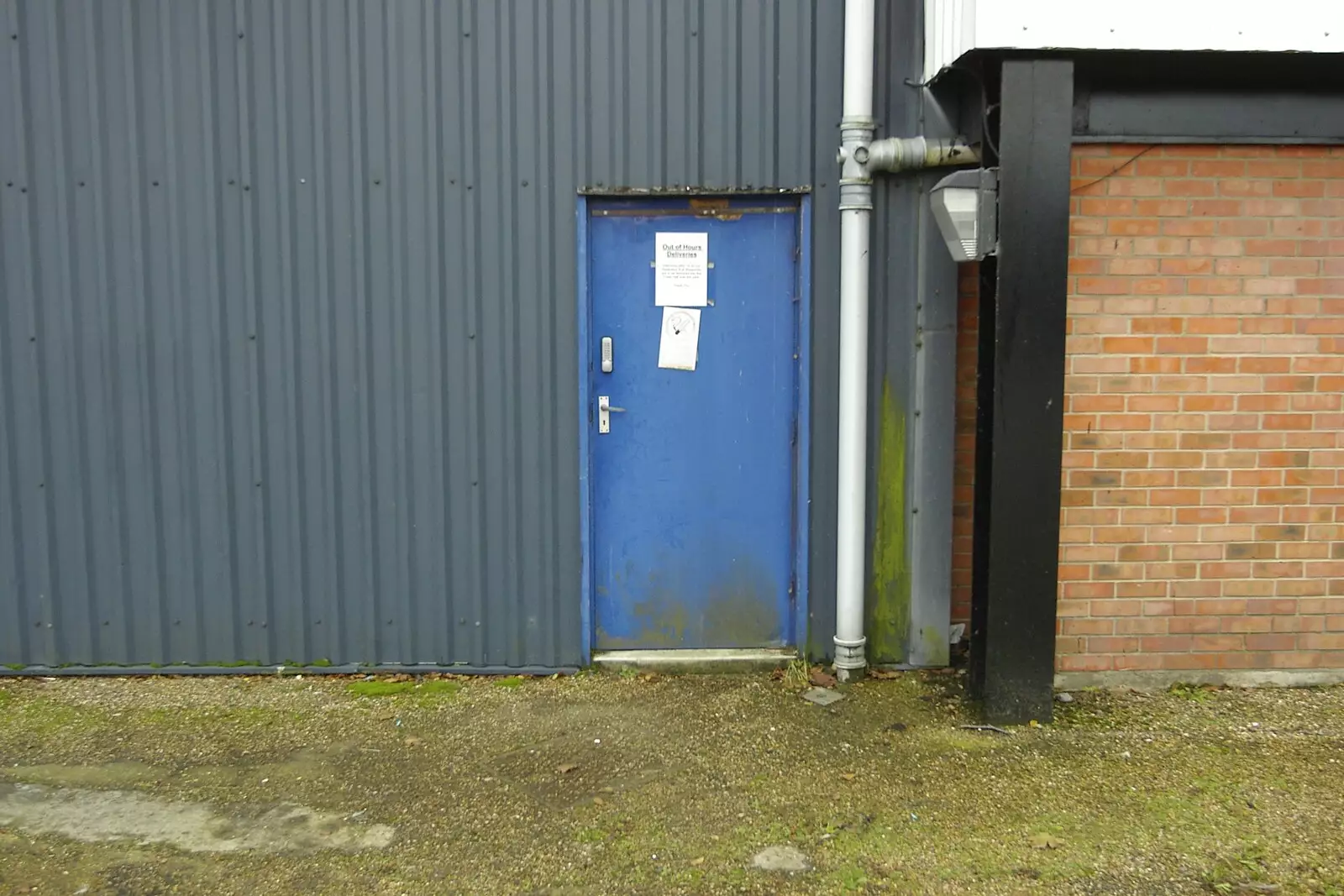 The door to the old heatset-printing shed, from Post-modern Alienation: Bleak House, a Diss Miscellany, Norfolk - 3rd December 2005