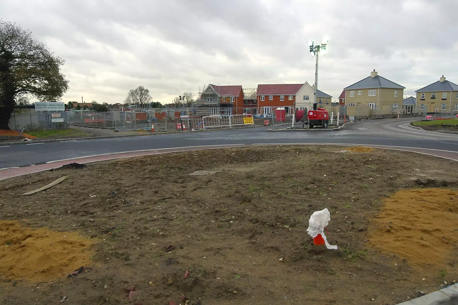 A new roundabout is built, from Post-modern Alienation: Bleak House, a Diss Miscellany, Norfolk - 3rd December 2005